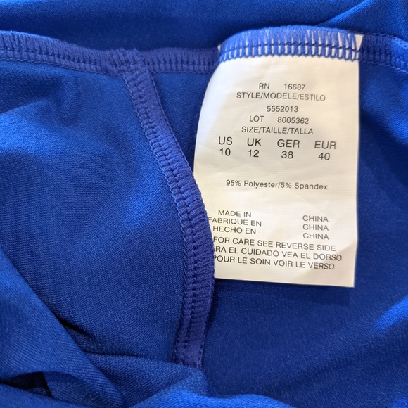 PENBROOKE Tankini Triple Tier Bust Support Adjust Straps Royal Blue NWT Sz 10 - Picture 10 of 10